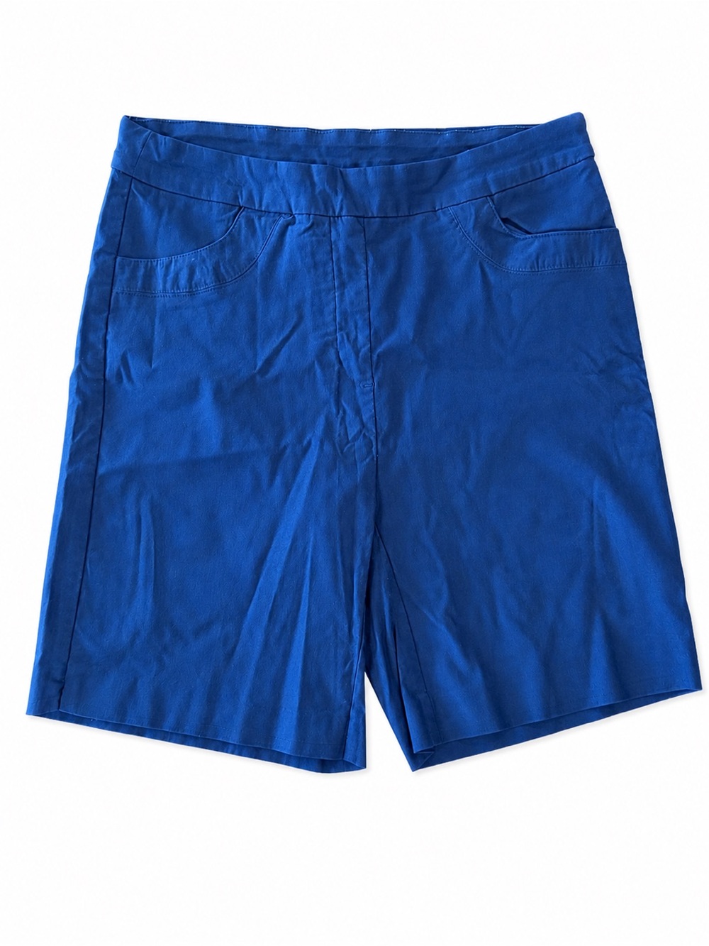 Classic Blue High-Waist Bermuda Shorts